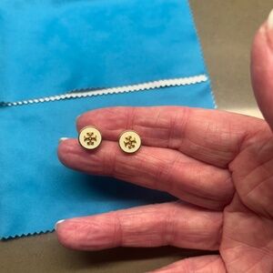 Tory Burch Kira Enamel Circle Stud Earrings, $25, Original $100